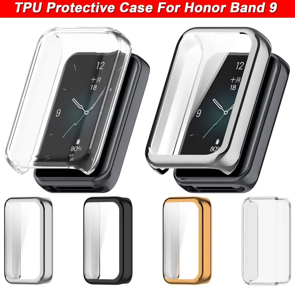 New Full Cover TPU Case Bumper Smart Screen Protector Soft Watchband Protective Shell for Honor Band 9