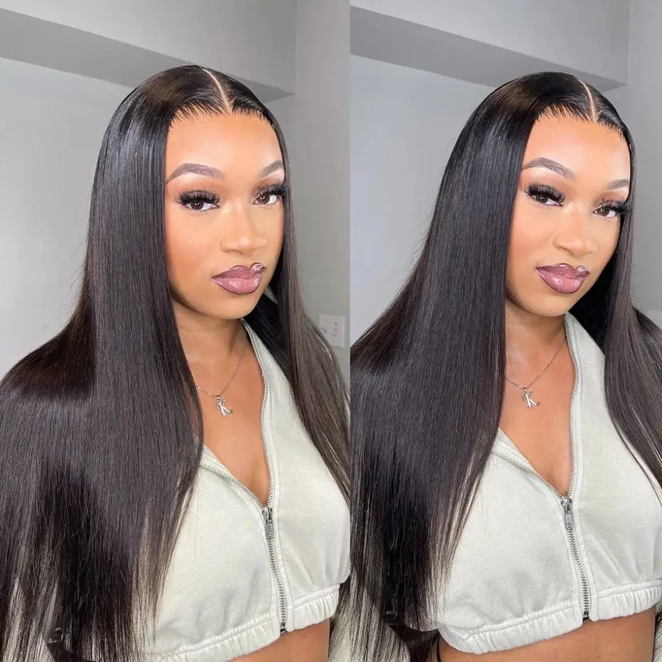 Straight Glueless Wig Human Hair Lace Wig For Women Easy Go Pre-Cut Hairline Brazilian 5x5 Lace Closure Wigs On Sale MYLOCKME