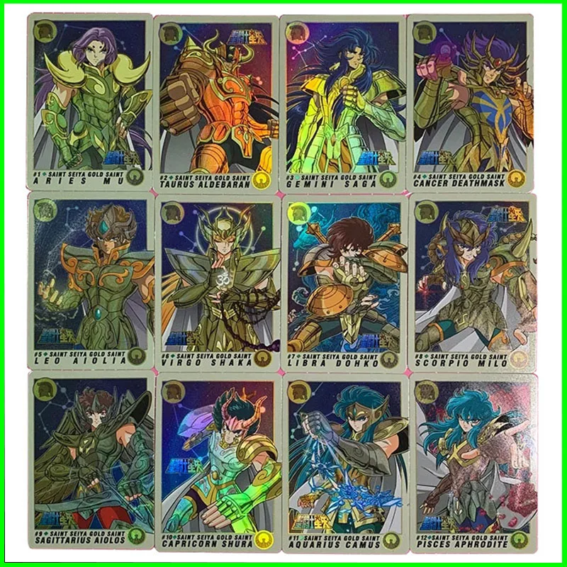 

Gold Saint Seiya Collectible Cards Boys Games Toys Table Games Birthday Gifts DIY Anime Son Goku Miku Nami Premium Flash Card