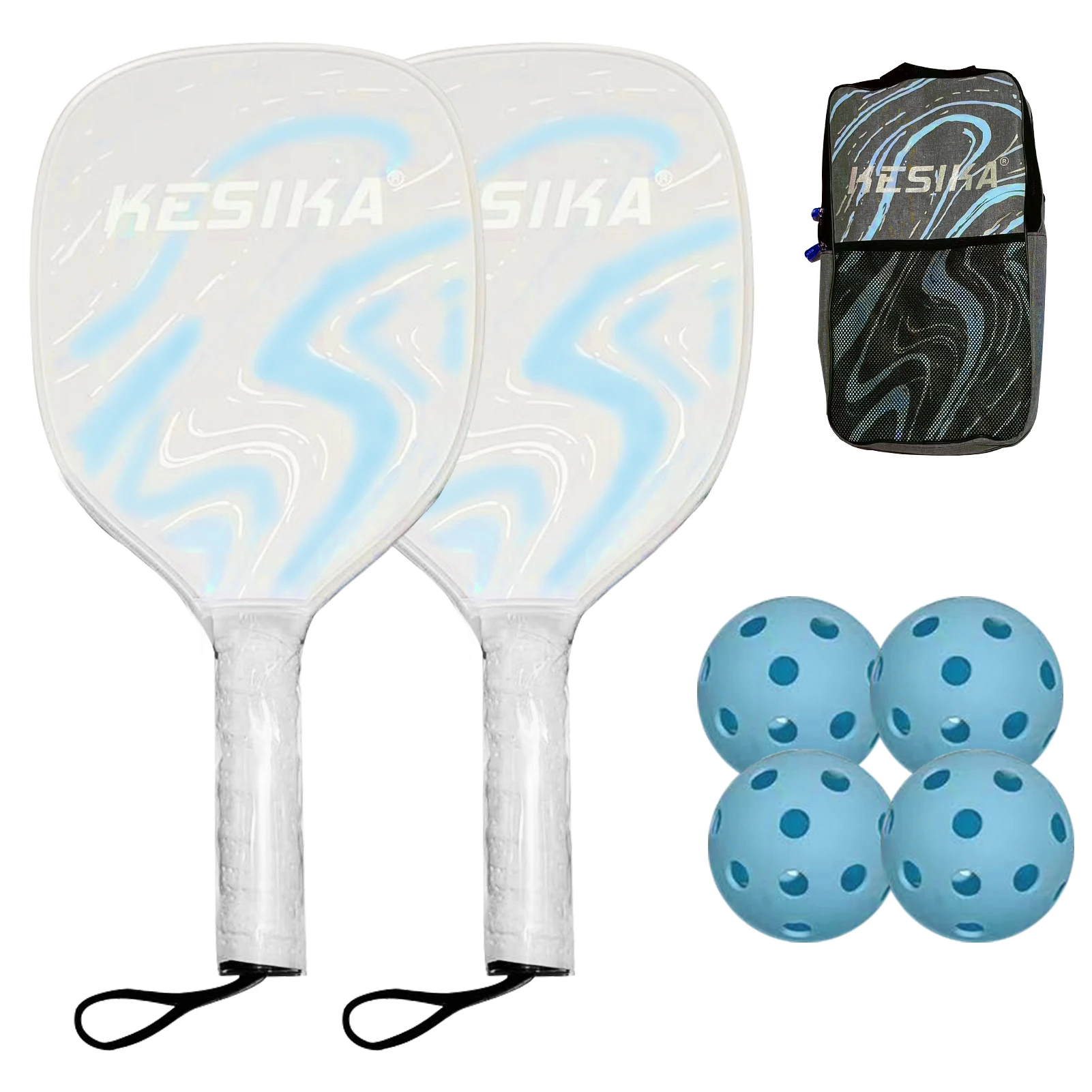 

Pickleball Rackets Set Pickleball Paddle Set of 2 Rackets and 4 Pickleballs Balls Pickle-Ball Racquet with Balls Sports
