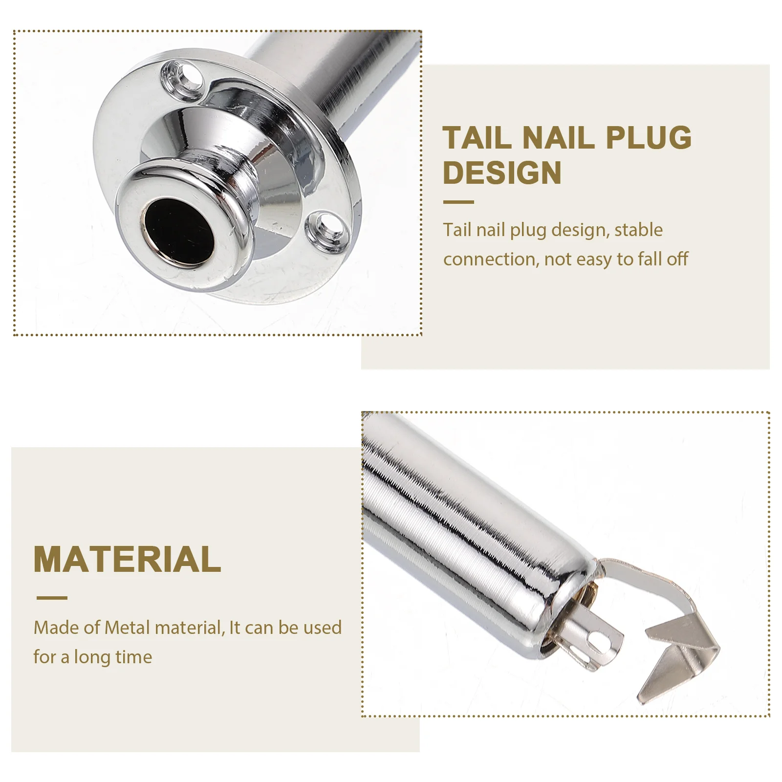 

Guitar Jack Socket Tube Plug Output Plate Endpin for Rectangular Metal Acoustic Strap Electric Accessories