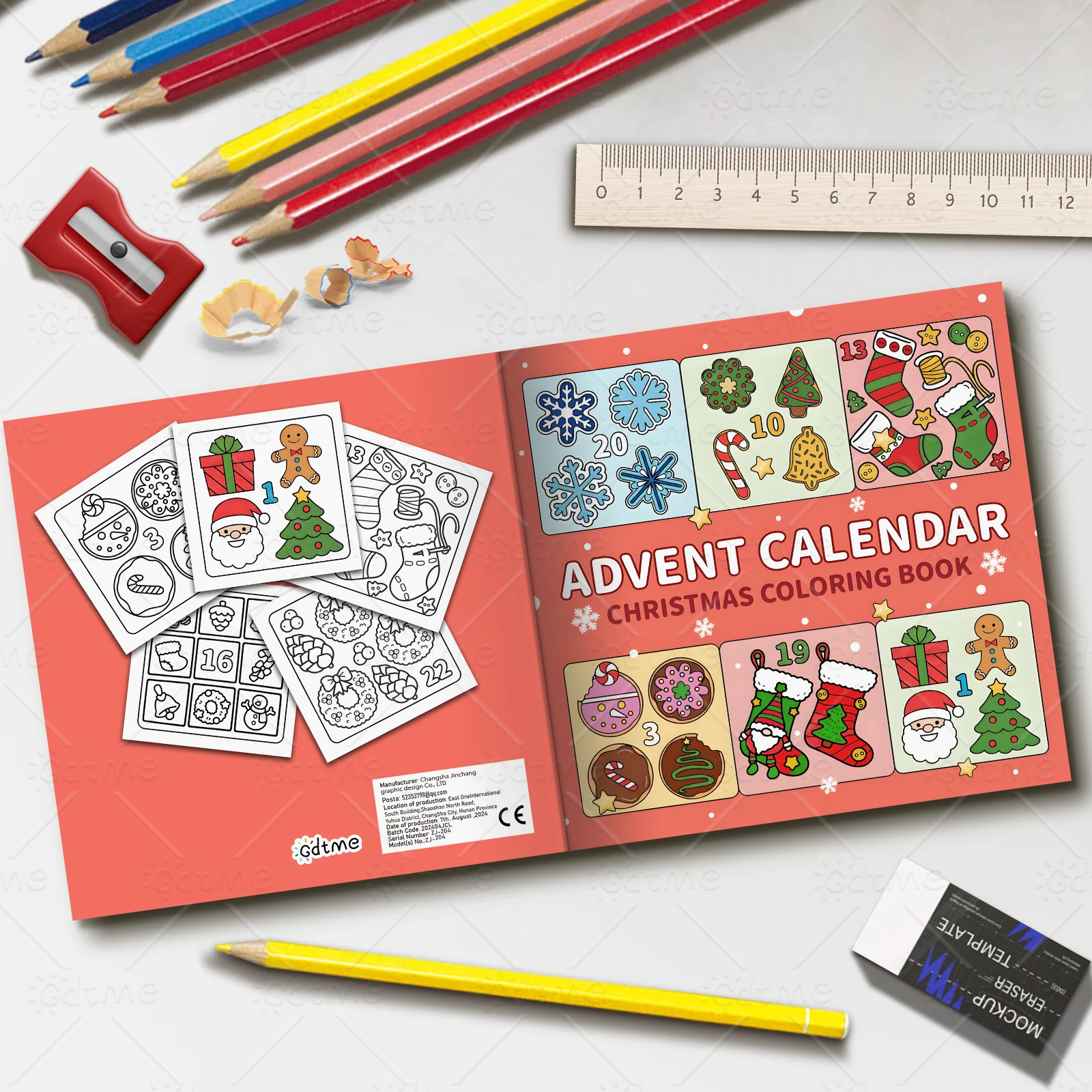 ОДЕЖДАЮЩИЙ КАЛЕНДАРЬНЫЙ РОЖДЕСТВЕННЫЙ Книжка-раскраска для взрослых Рождественская мультяшная тема Обучающая книга-каракули Студенты Детские подарки