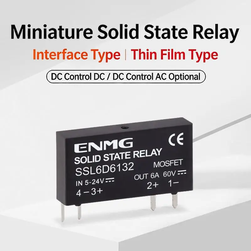 Ultra-compact Low-profile Solid State Relay 5V12V24V PLC Interface Type SSL6D6132 Control 6A 2A One Normally Open