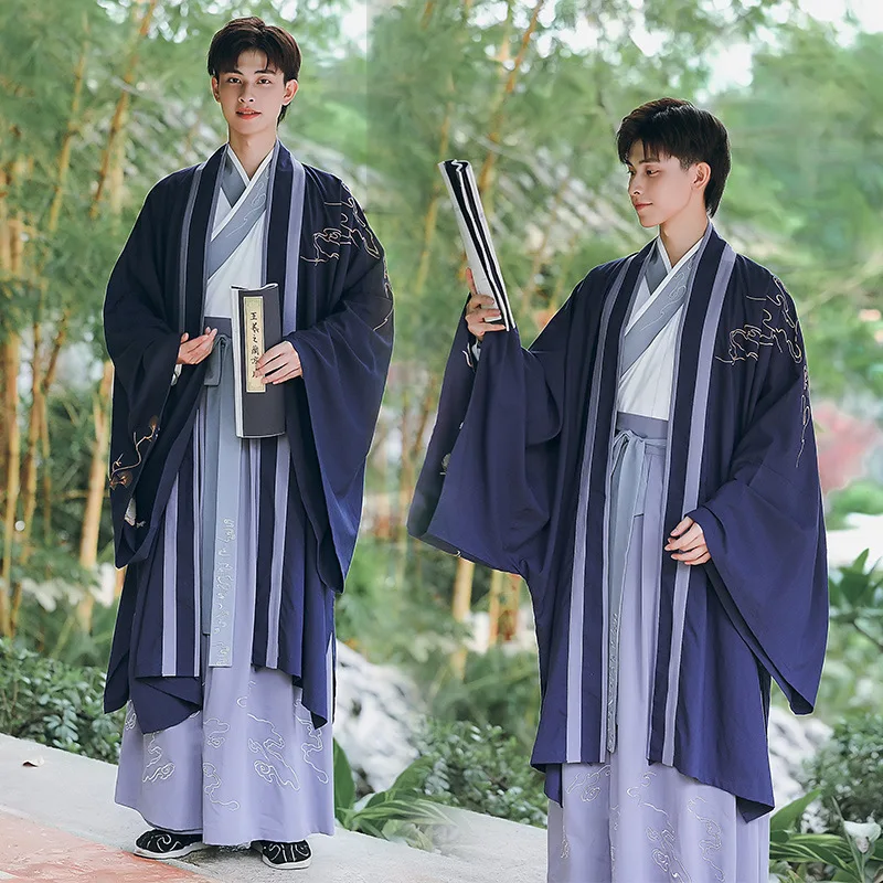

Embroidered Men Hanfu Chinese Traditional Han Suit Hanfu Adult Halloween Cosplay Song Dynasty Costume Fancy Dress Plus Size 4XL