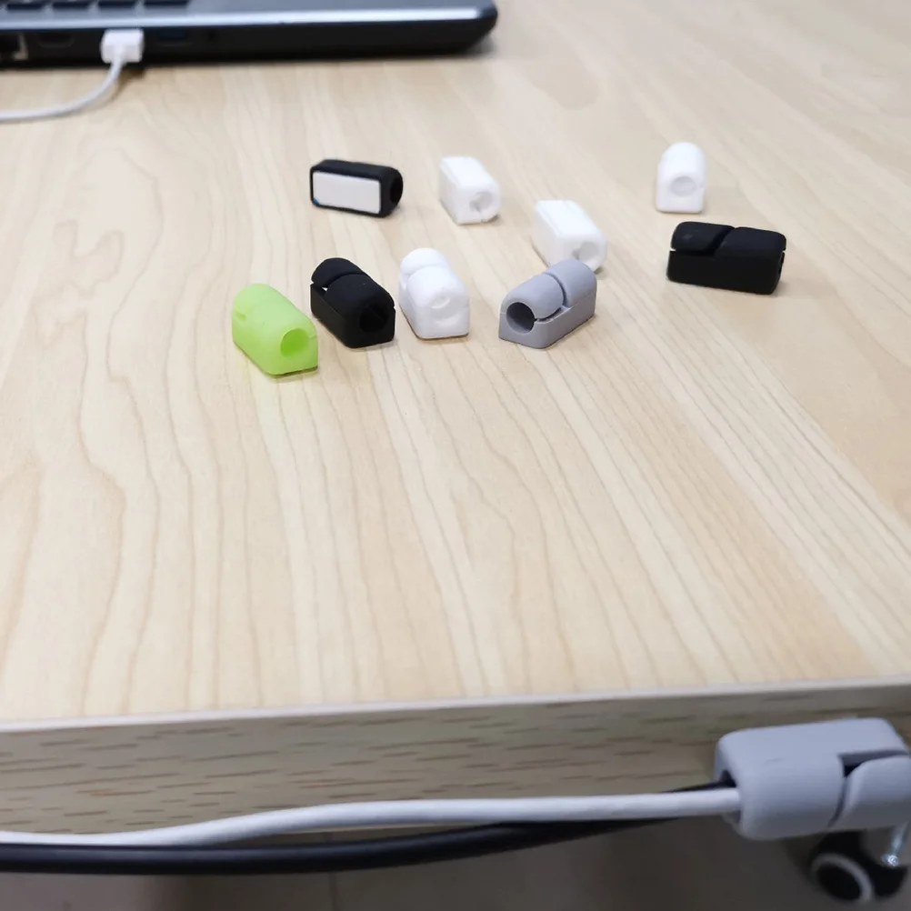 

10pcs Organizer Silicone Cord Holder Clip For Desk, Phone Usb Ethernet Cable Clips, Cable Management For Home Office Nightstand