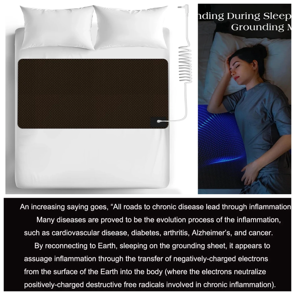 

Hot selling：Queen Size Grounding Sleeping Mat for Bed Earth Connected Grounded PMF Mat Grounding Mat Earthing