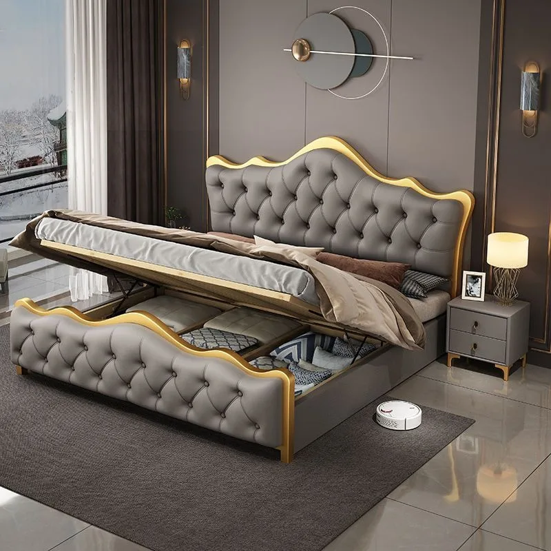 النوم سرير مزدوج غرفة نوم فاخرة تخزين اللوح الأمامي سرير الحديثة الملك كاماس دي ماتريمونيو Dormitorio اكسسوارات أثاث المنزل #2