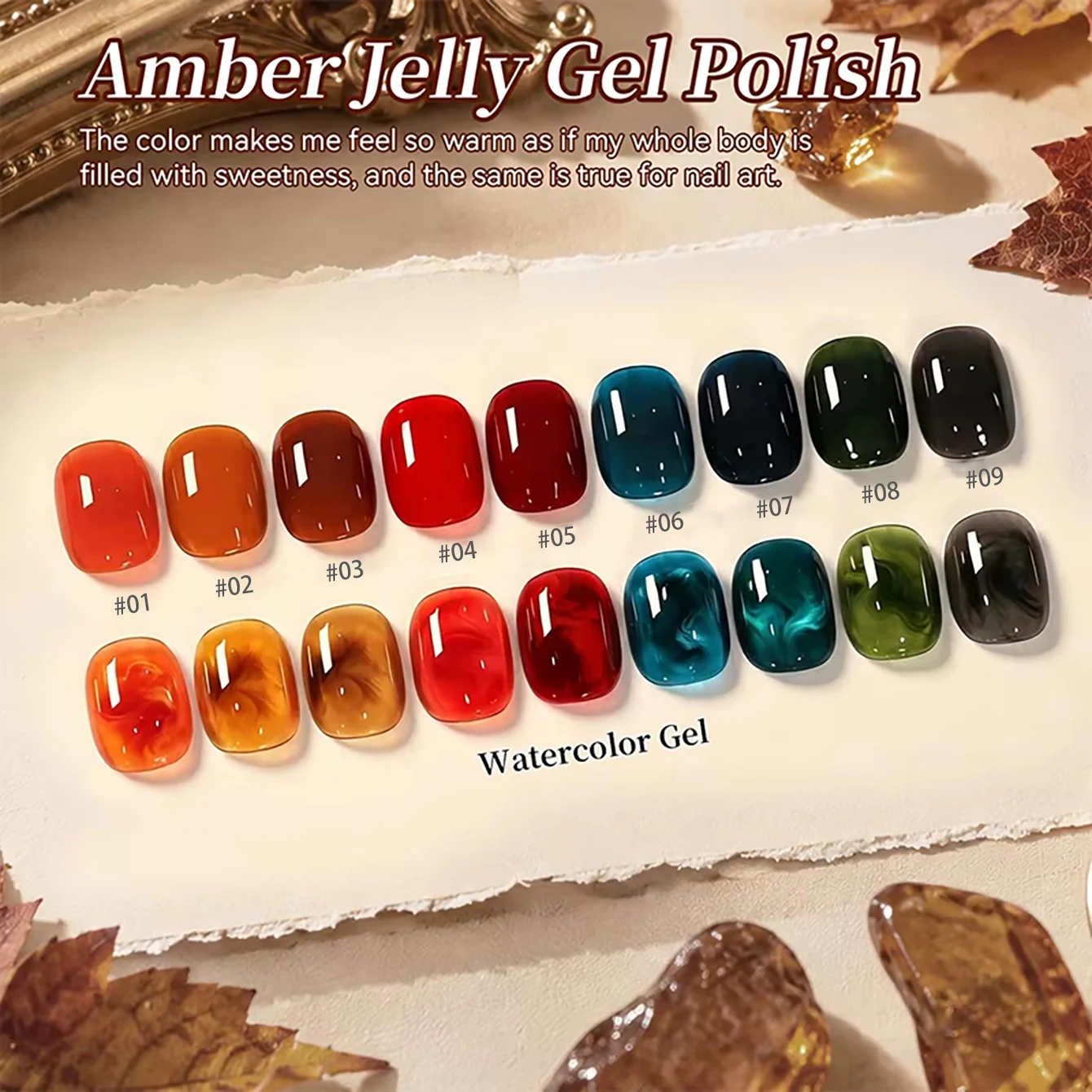Autumn/Winter Amber Jelly Gel Polish Ice-Clear Caramel Coffee Maillard Glazed Tortoiseshell Amber Manicure New Arrival 2026