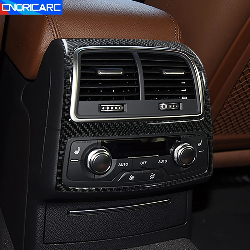

Car Styling Rear Air Condition Vent Frame Decoration Trim For Audi A6 C7 A7 2012-2018 Carbon Fiber Sticker Interior Accessories