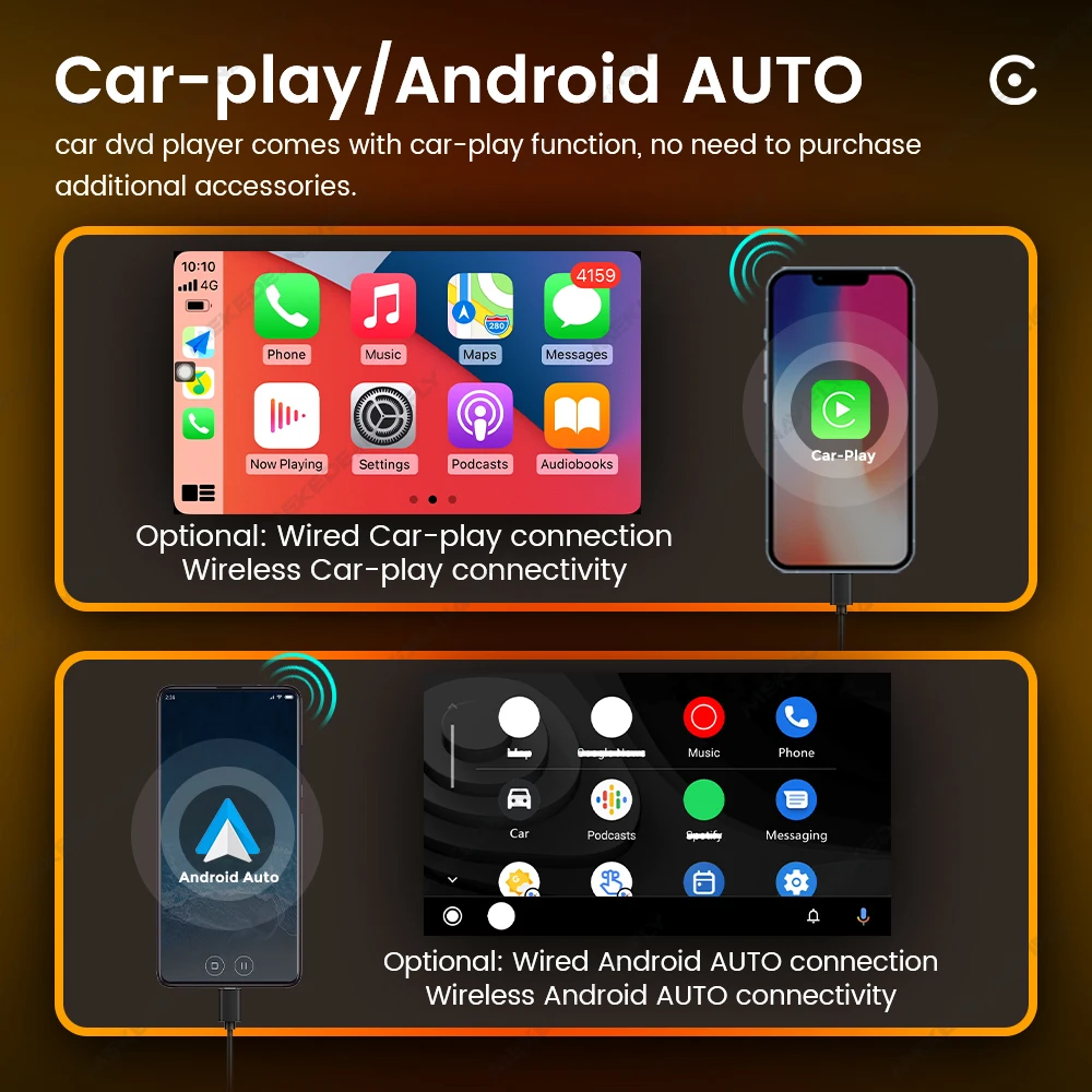 NaviFly Wireless CarPlay Android Auto Car Radio FM  Multimedia player 5\