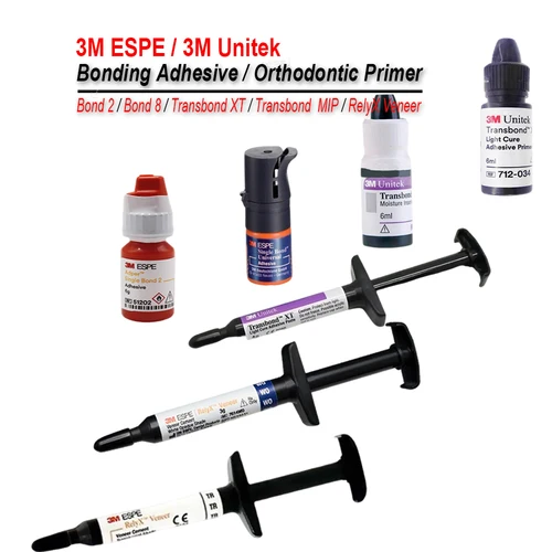 Imagen 1 del producto Adhesivo de unión múltiple de 3M, curación ligera, pasta adhesiva transparente Unitck de 3M, adhesivo de ortodoncia Dental, imprimación de cemento de chapa