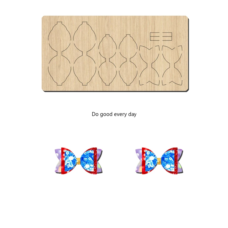 BC123   Wooden Cutting Die For Freely Assembling Bowknot Hairpin, Applicable To Most Machines