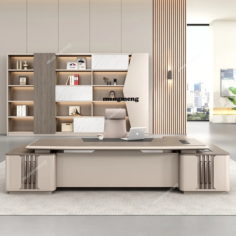 

Light Luxury Designer Boss Desk Simple Modern European Reading Secretary Desks Standing Filing Cabinets Schreibtisch Furniture