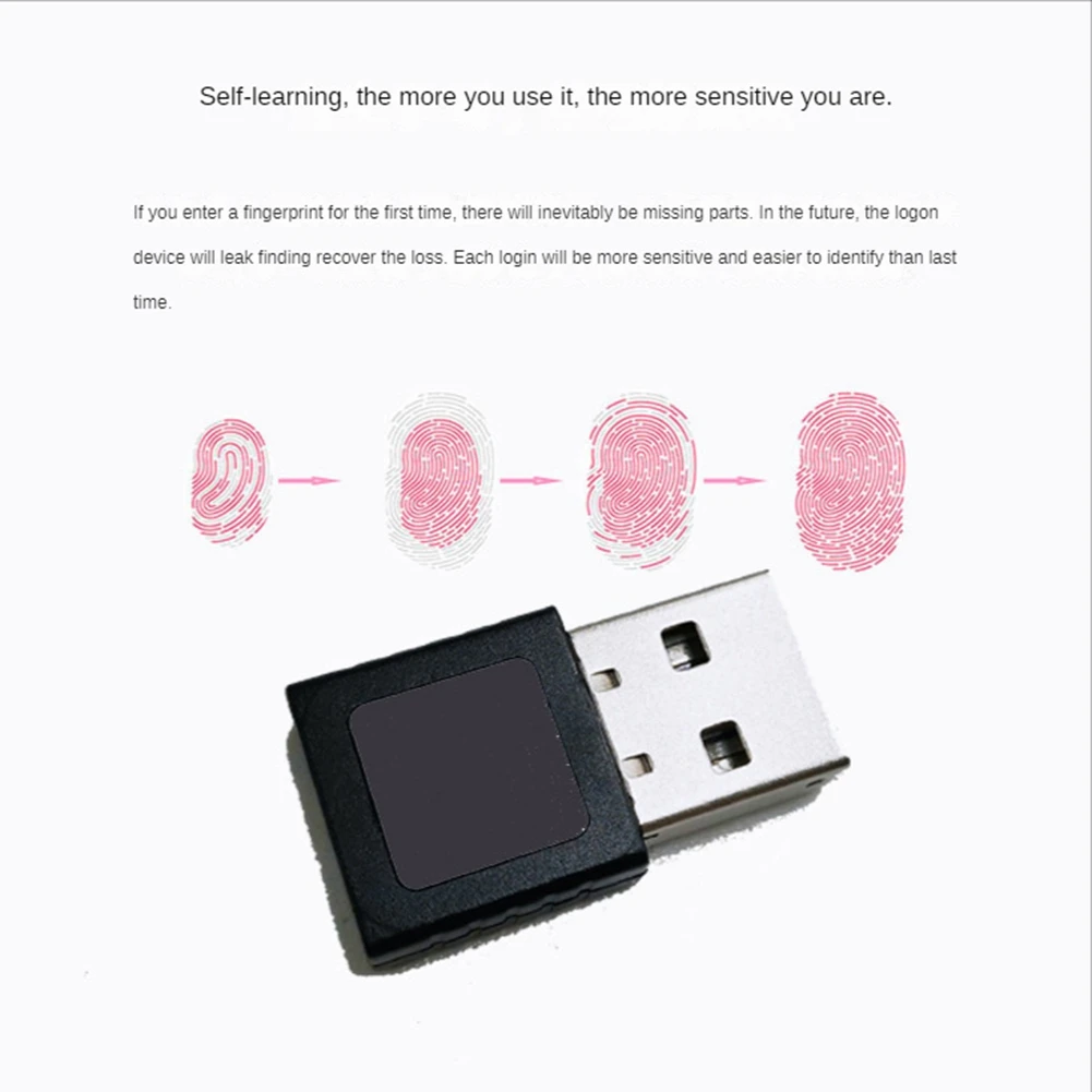 Moduł czytnika linii papilarnych Mini USB Urządzenie Czytnik linii papilarnych USB dla systemu Windows 10 11 Hello Biometrics Security Key