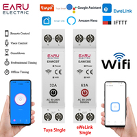 Tuya eWeLink App WiFi Smart Circuit Breaker MCB Time Relay 1P+N 63A Voice Remote Control Switch for Alexa Google Home Assistant