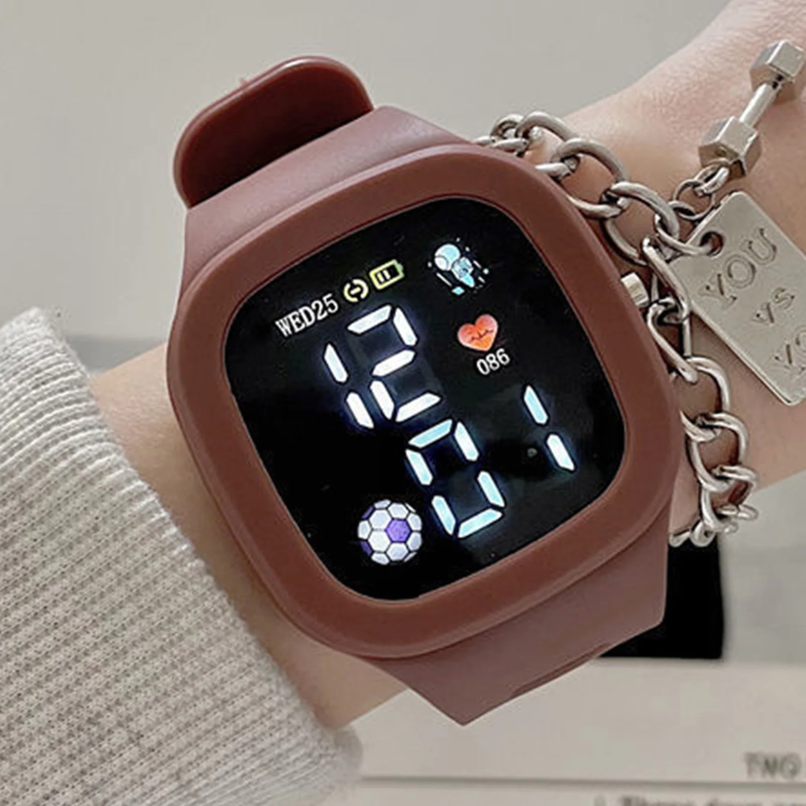 Casual Wrist Watches HD Digital Display Easy to Read Square Dial Watches Unisex Use for Time Organizing