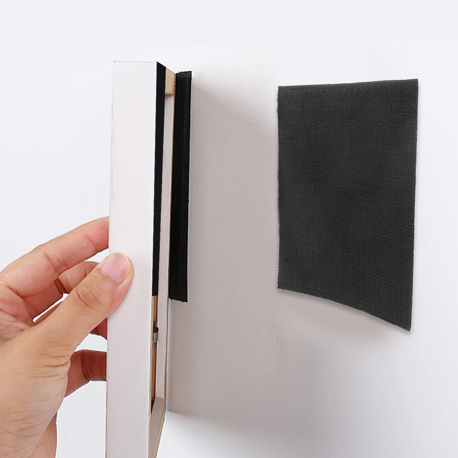 

12 Pairs Carpet Tape Self-adhesive Patch Cushion Strips Fixing Carabiner Black Home Hook Loop Fastener