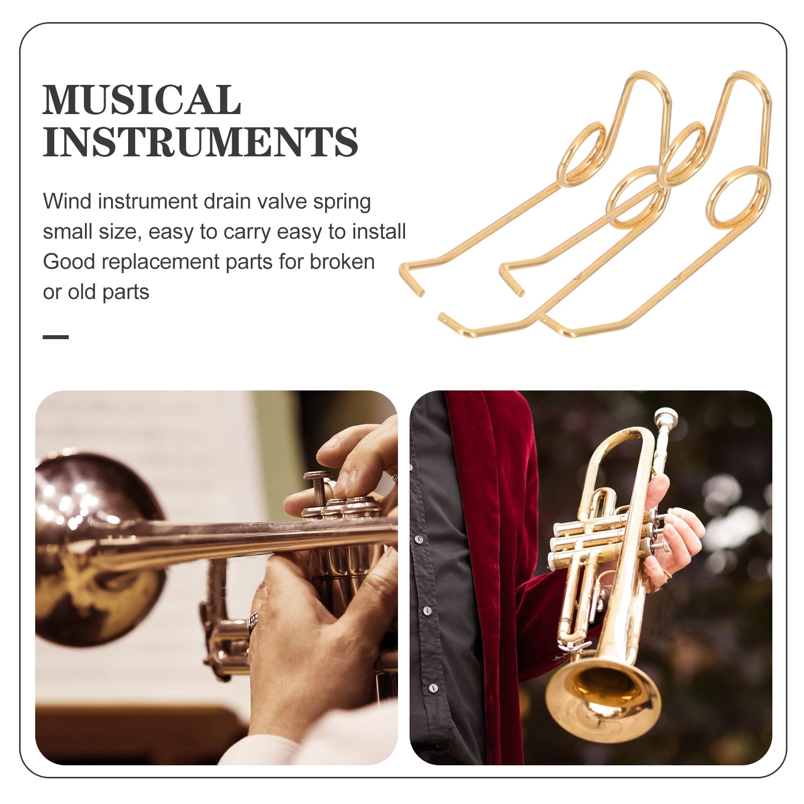 

20 Pcs Trumpet Accessories Metal Water Key Spit Valve Spring Replacement Parts for Trombone Tenor French Horn Tuba Brass