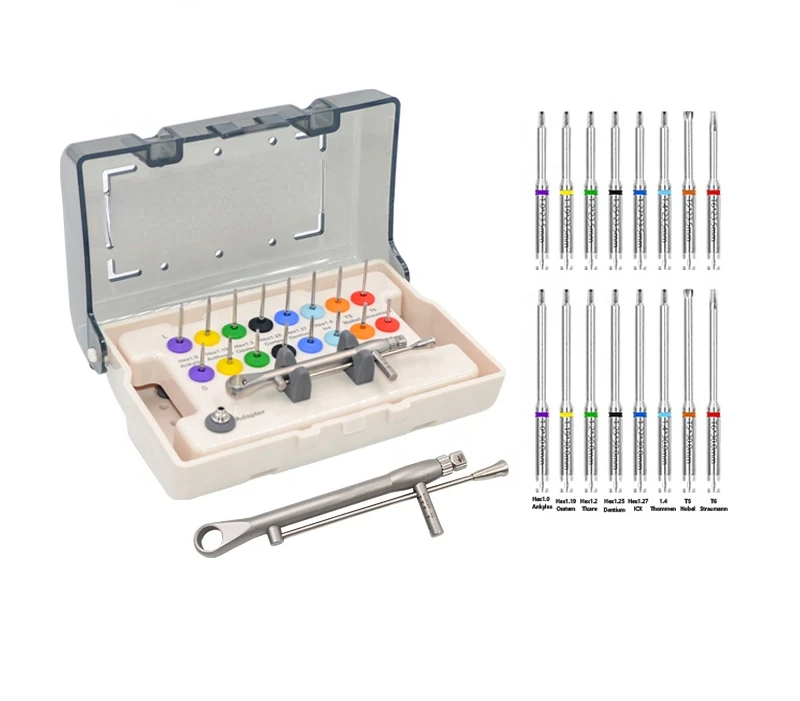 Dental Implant Prosthetic Kit Universal Wrench 16 Pcs Screw screwdriver Instrument kit for implant handpiece torque angle