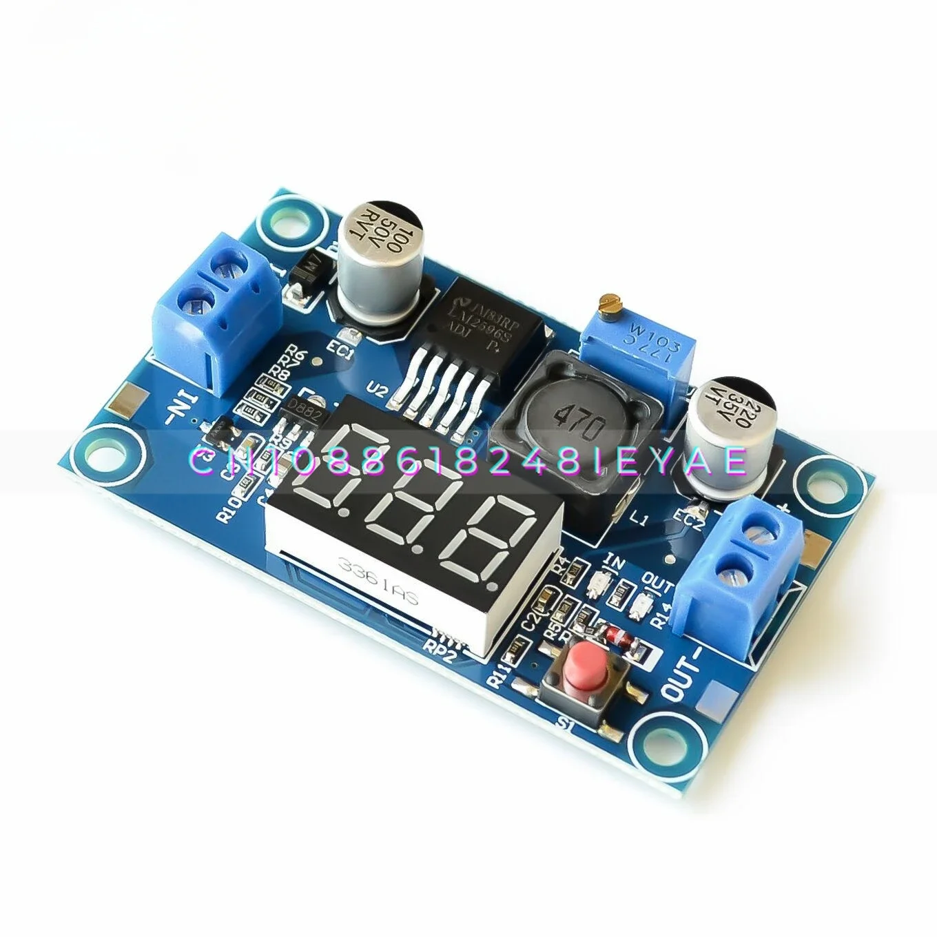 

LM2596 Dc-dc Adjustable Step-down Module with Voltmeter Display
