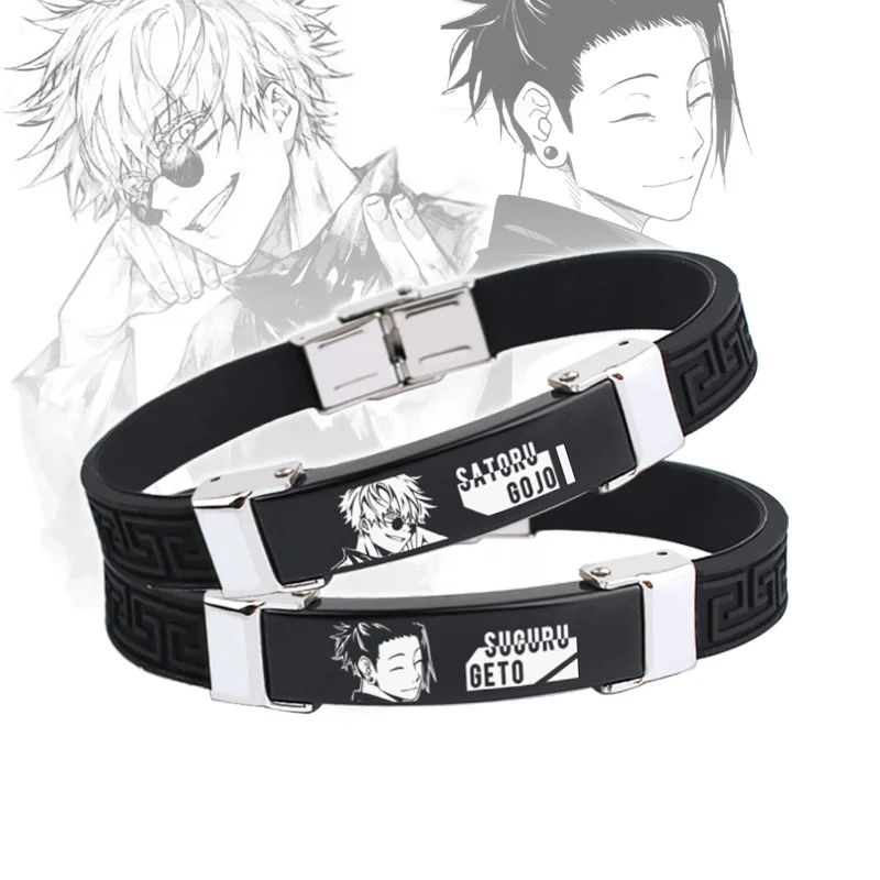 

Anime Jujutsu Kaisen Gojo Satoru Geto Suguru Sport Bracelet Cosplay Accessories Cartoon Men Women Wristband Prop Xmas Gift