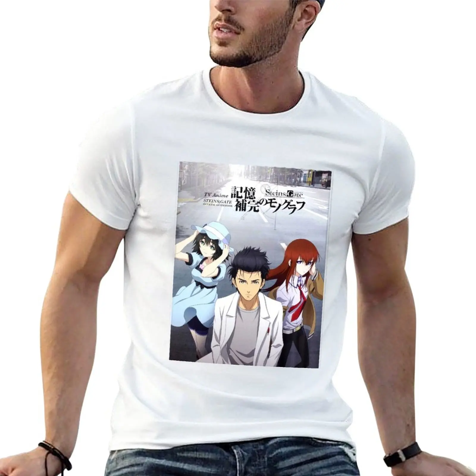 New Steins Gate T-Shirt Oversized t-shirt summer top boys white t shirts custom t shirt mens graphic t-shirts