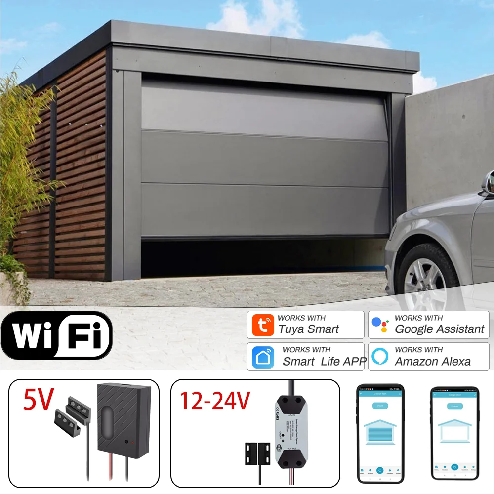 

Контроллер гаражных ворот Wi-Fi, устройство открывания гаражных ворот, автоматический Tuya, умный дом, работа Alexa Google Home, приложение с голосовым управлением, дистанционное управление