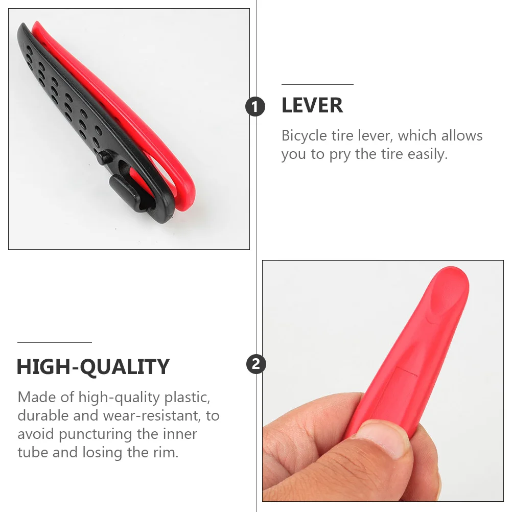 Palancas de neumáticos de bicicleta, juego de herramientas de reparación de barra de palanca ligera de plástico de alta calidad, abridor de neumáticos, Kit de reparación de bicicletas, 4 Uds.