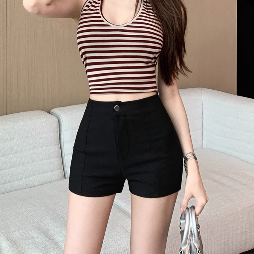 

Брюки с высокой талией, женская летняя уличная одежда, новый Sle, белый цвет, маленький размер, пряный облегающий универсальный базовый слой для похудения, хит продаж...