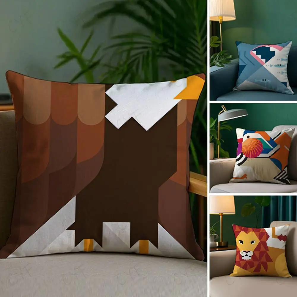 

Simple Animal Anime Art Pillow Case Custom Printed Brushed Fleece Pillow, Baby Skin-Touch, Eco-Friendly Dye-Sublimation Cushion