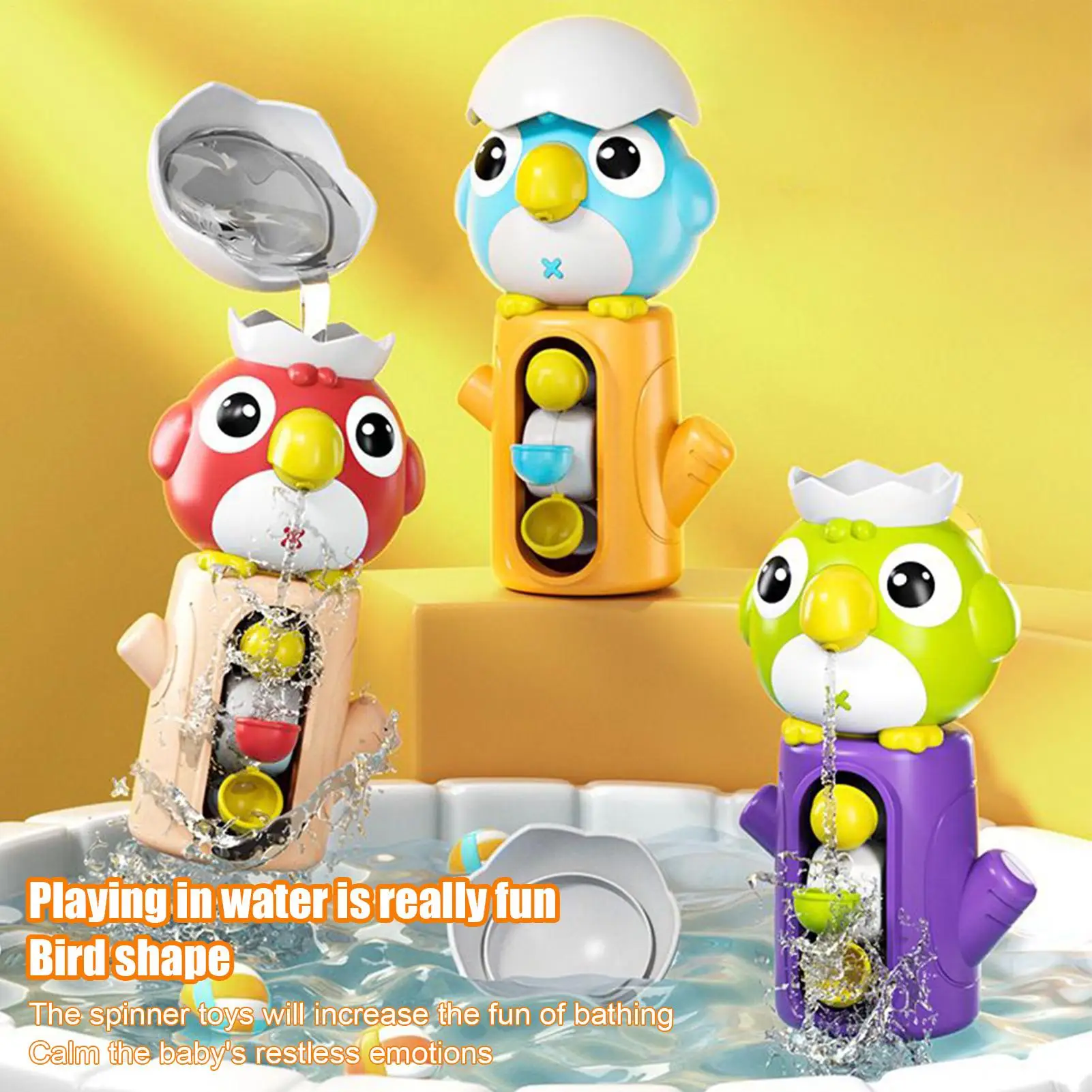 Juguetes de baño para niños, bañera con ventosa, juguete para jugar en el agua, bañera para niños, juego de baño giratorio para Hotel, apartamento, vacaciones y viajes