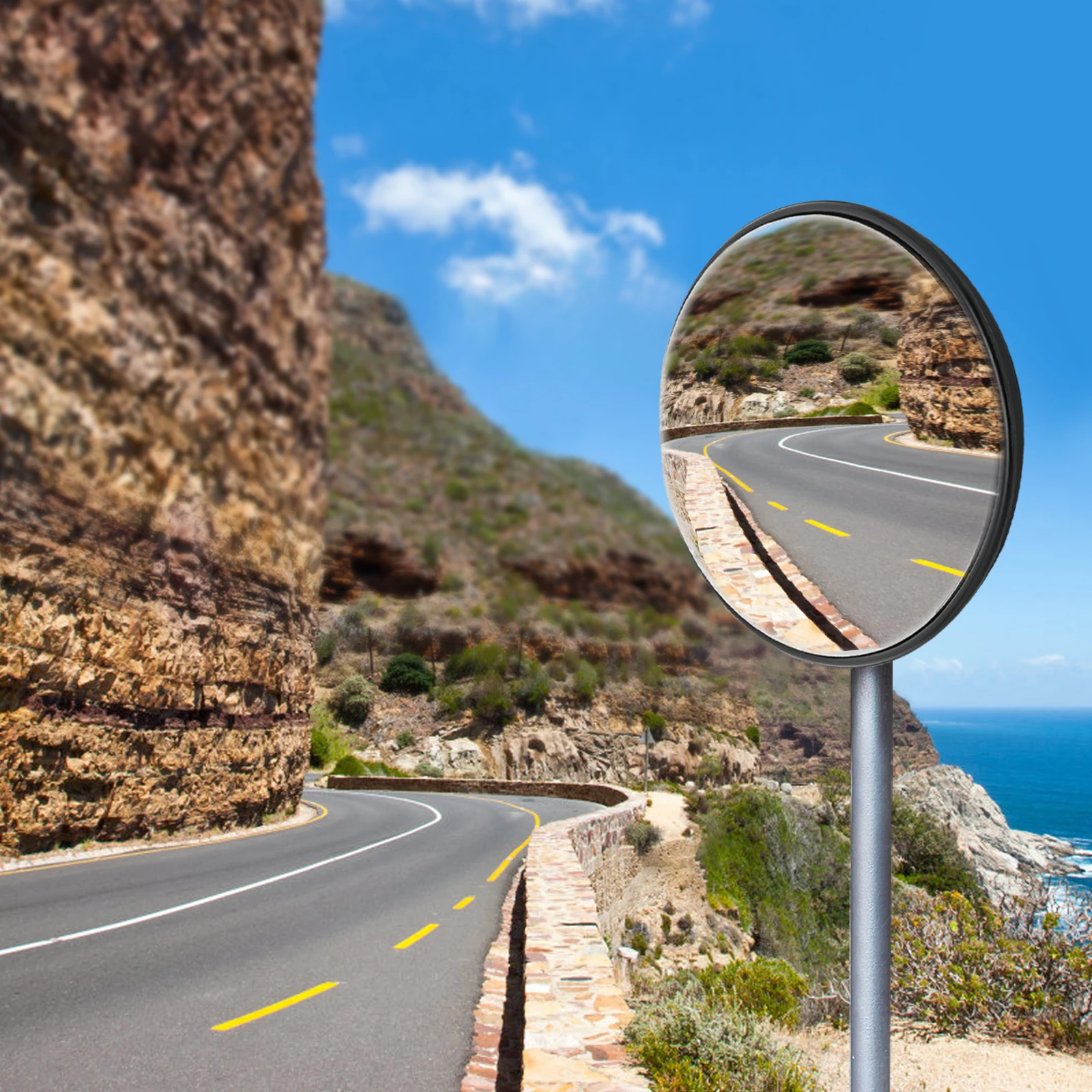 

Широкоугольное выпуклое защитное зеркало, прозрачное дневное и ночное зеркало, регулируемая угловая ручка, уменьшение слепых пятен для гаражей