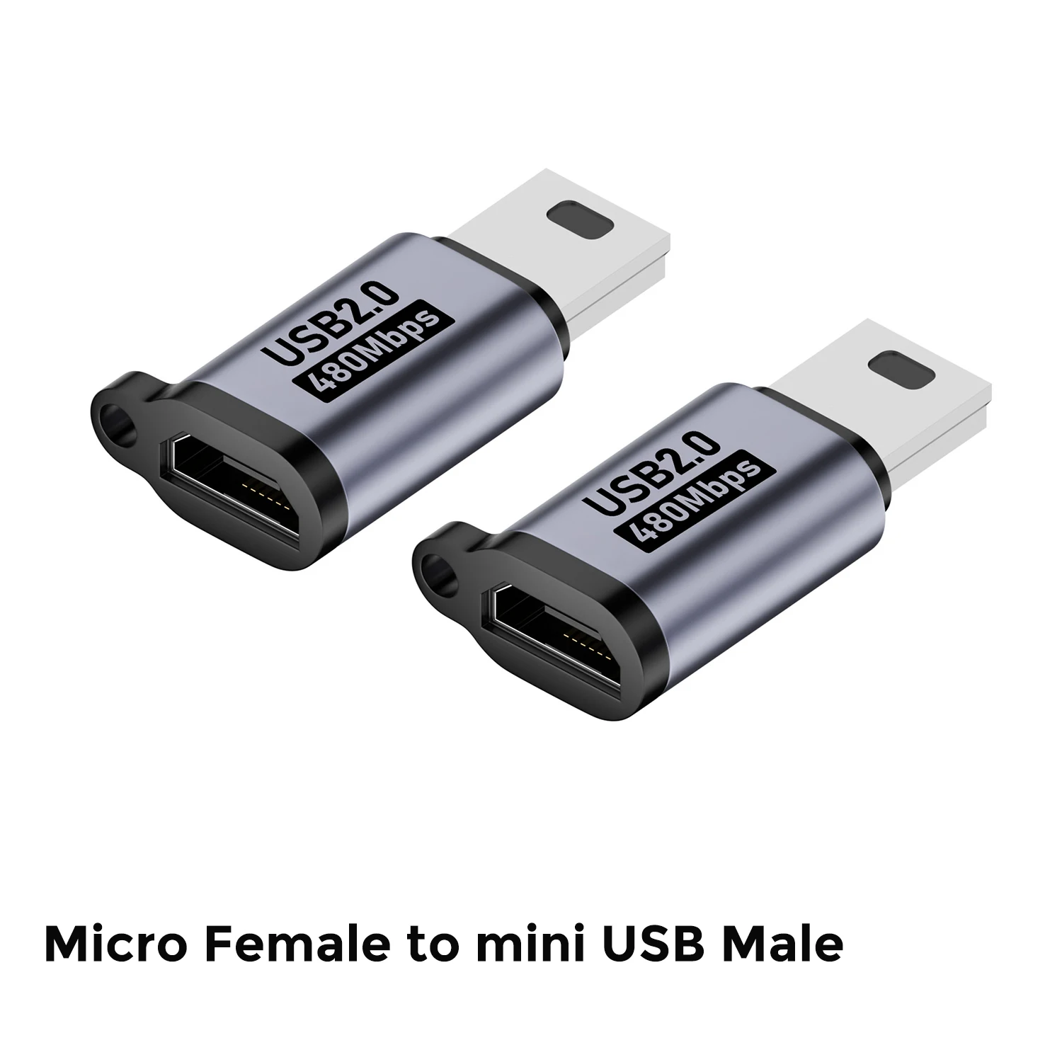 USB-C-Buchse auf Mini-USB-Stecker Adapter, Micro-USB auf USB-C Adapter, 480Mbps Datenübertragung, Schnelllade-Konverter für Telefon