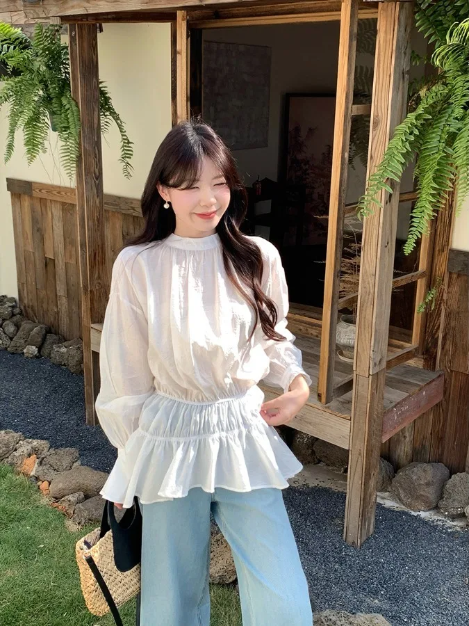 

plus Size Women's Fashionable Lace Shirt Loose Design Sensation Gored Sun Protection Casual Wear Polyester Fiber Long Sl...
