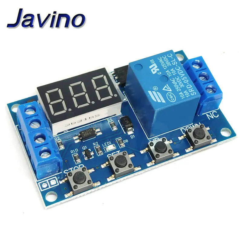 DC 5V 12V 24V LED Light Digital Time Delay Relay Trigger Cycle Timer Delay Switch Circuit Board Timing Control Module DIY javino