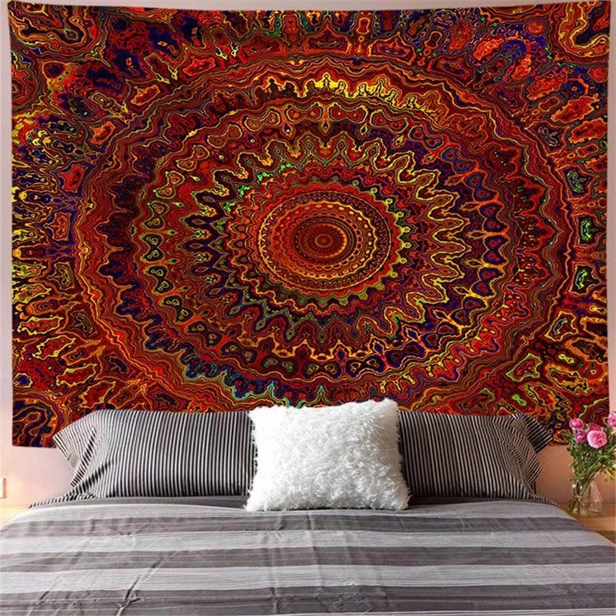 Mandala Wandbehang Wandteppich Bohemian Psychedelic Hippie Schlafzimmerdekoration