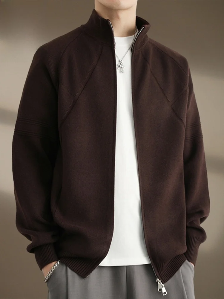 

Men's Open Cardigan Sweater Loose Casual Autumn New Sle High Sensation Knitted Outerwear Long Sve Polyester Blend