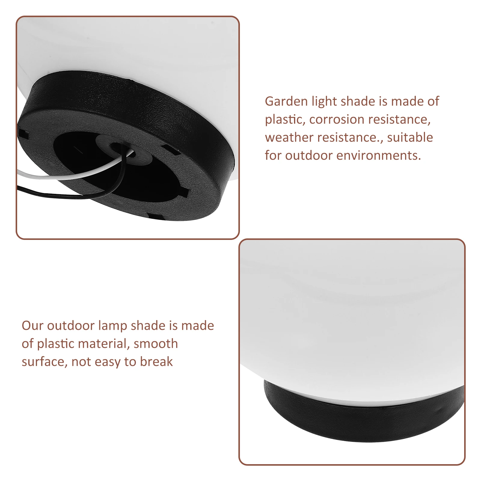 

Plastic Globe Porch Light Cover Milk Outdoor Lampshade White Outdoor Post Wall Patio Light Solar Shade