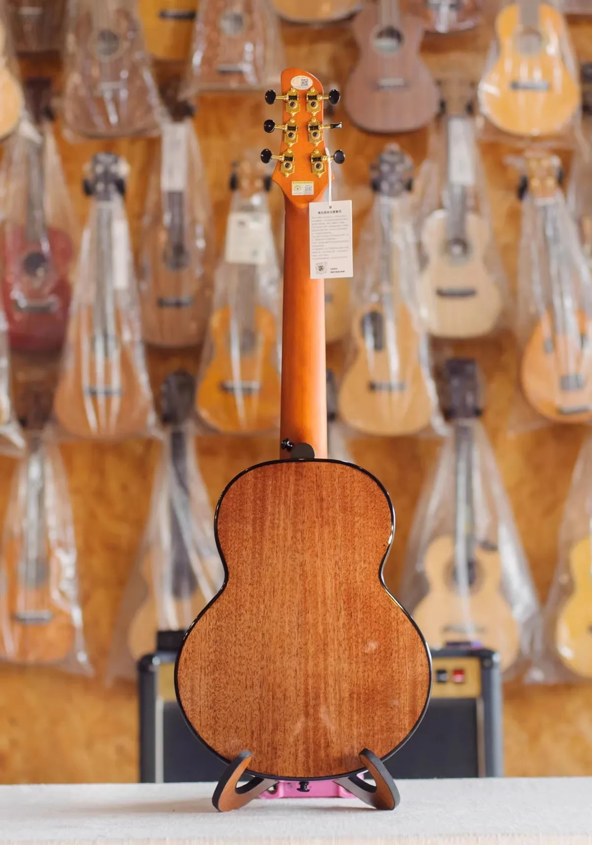 Bright Moon BM-102 32-inch Mahogany Solid Top Six-String Classical Small Guitar with Lily Nylon Strings
