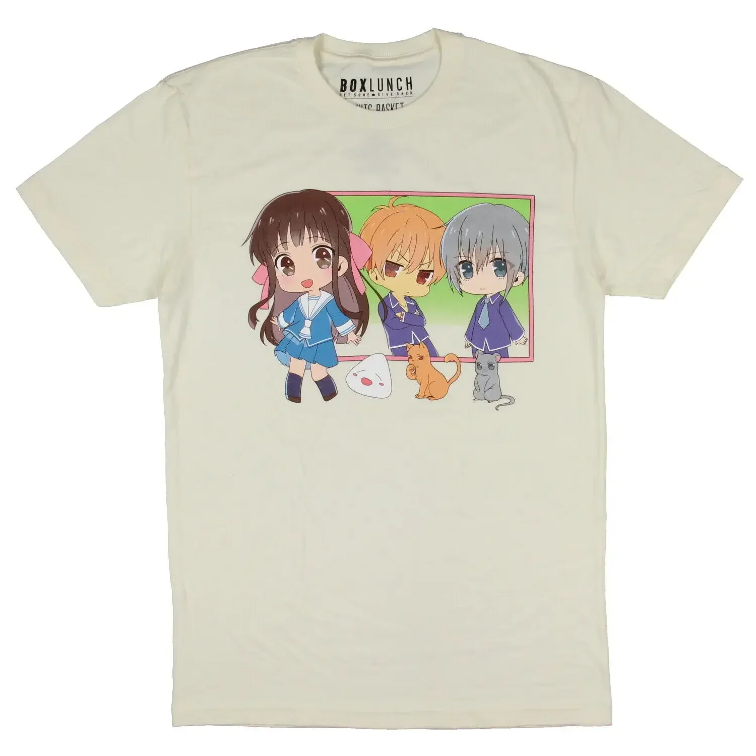 Fruits Basket Mens' Tohru Kyo Yuki Chibi Design Graphic Print T-Shirt, XL long sleeves