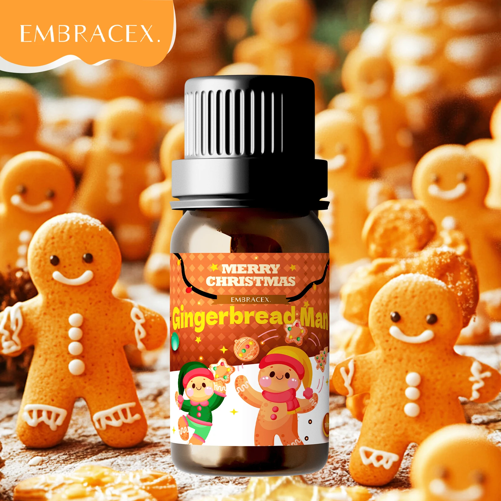 10ml Gingerbread Man Fragrance Oils For Diffuser DIY Projects Candle Making, Gift for Friends Christmas Gifts