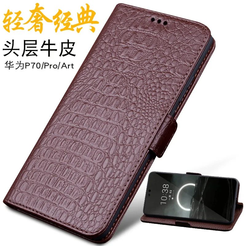 Wobiloo Luxury Real Cowhide Or Lich Genuine Leather Flip Phone Cases For Huawei Pura70 Pro hell Full Cover Pocket Bag Case