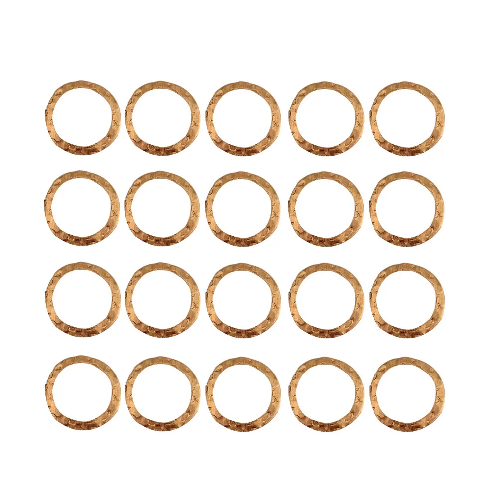 

50 Pcs Round Beading Hoops Dangle Making Ring Embossed Hollow Out Pendant Frame