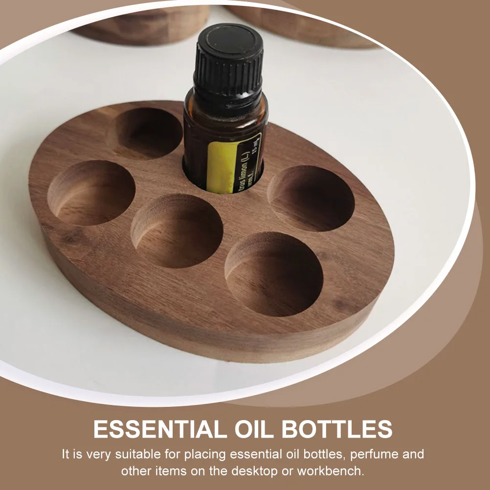 

Wooden Essential Oil Display Box Storage Rack For Small Bottles Nail Polish Walnut Tray Organizer Stand Aroma