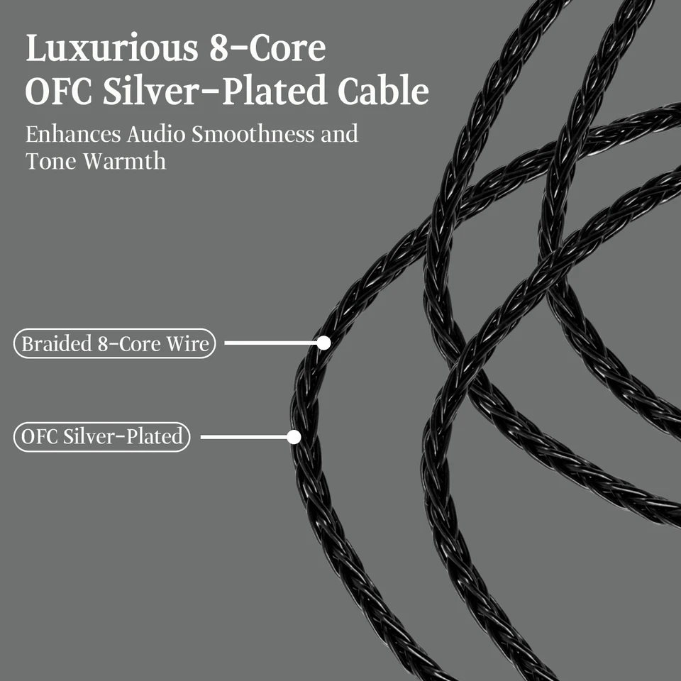 JCALLY JC08S 8 Shares QDC 2Pin 0.78mm MMCX Earphone Upgrade Cable
