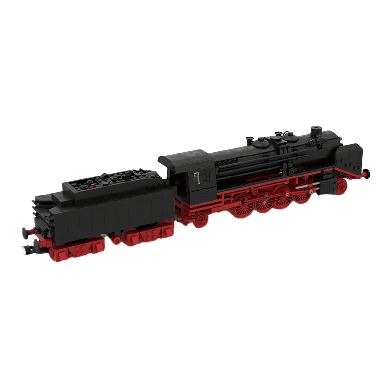 MOC Red Black Steam-Locomotive Dampflokomotive DR BR 39 Building Blocks Assembly Model Bricks Display Creative Children Toy Gift