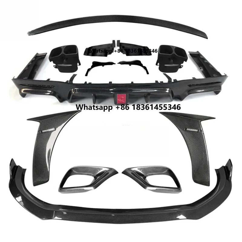 

Premium Car Accessories S63 S65 W222 LCI Full Carbon Fiber Body Kit Front Rear Lip Side Skirts Spoiler Mirror Durable