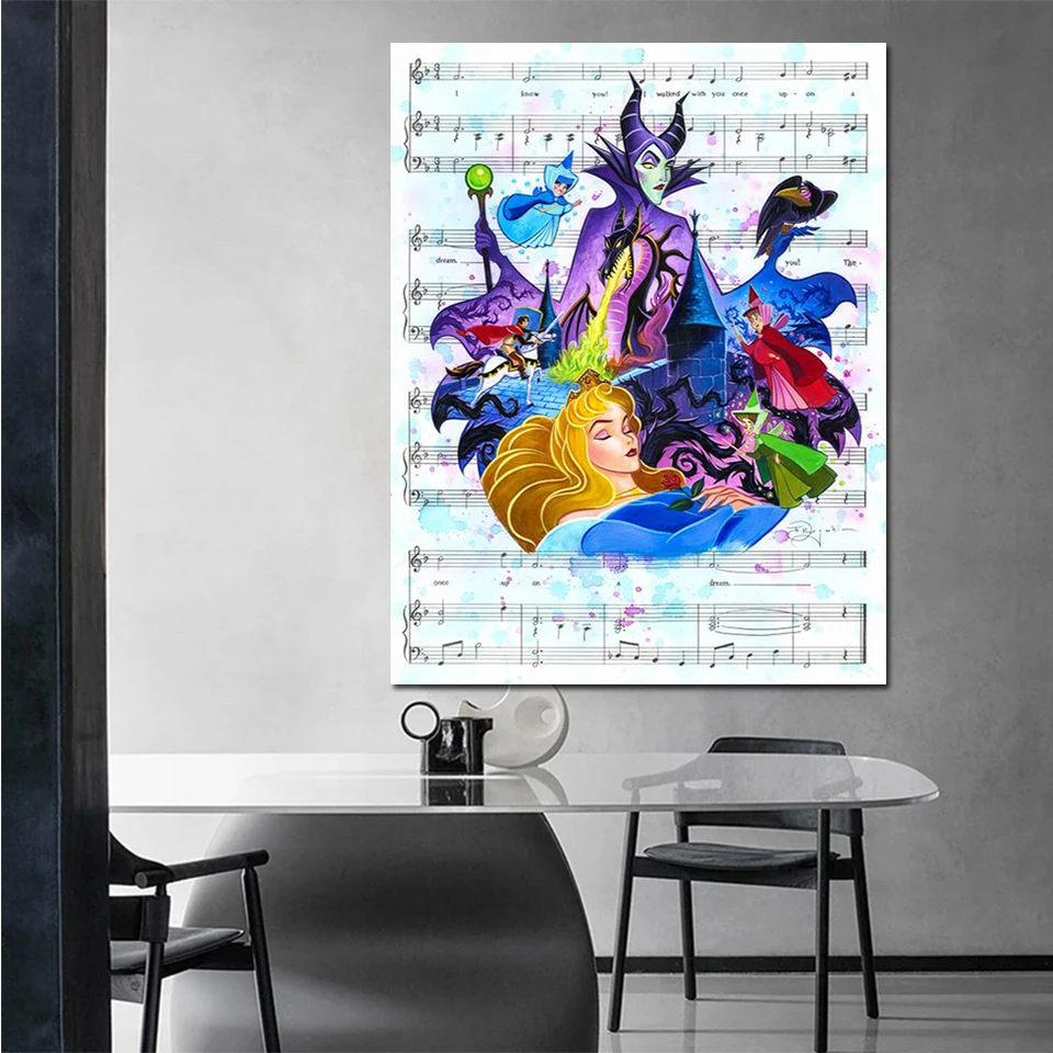 Disney Diamond Art Painting 5D Full Drill Kit Mary Poppins Mulan Frozen Cross Stitch Mosaic Picture Diamond Embroidery Decor