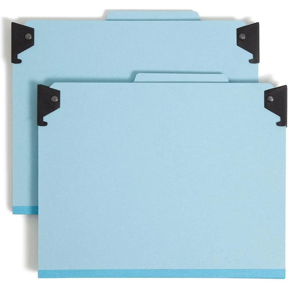 

Подвесная классификационная папка для нажимного доска Smead с безопасными креплениями, один разделитель, встроенная вкладка с разрезом 2/5, размер Letter, синий