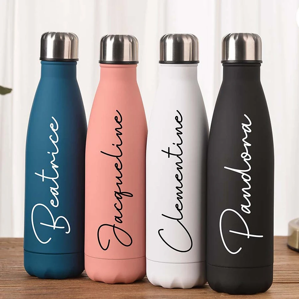 Personalisierte Wasser Flasche Benutzerdefinierte Isolierte Flasche Sport Wasser Flasche Heißer Kalten Thermos Hochzeit Geschenke Brautjungfer Trinkgläser